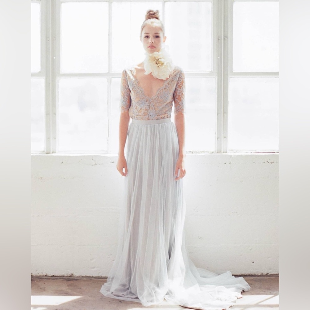 Blue Lace and Tulle Gown